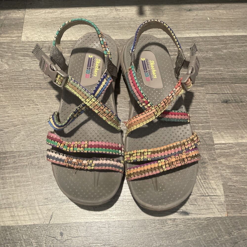 Skechers Outdoor Lifestyle Reggae Women's Woven Strap Sport Sandals Size 9.5